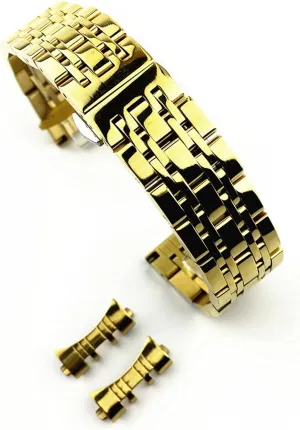 dual interface flat and curved butterfly buckle seven bead eletricity watchband steel 