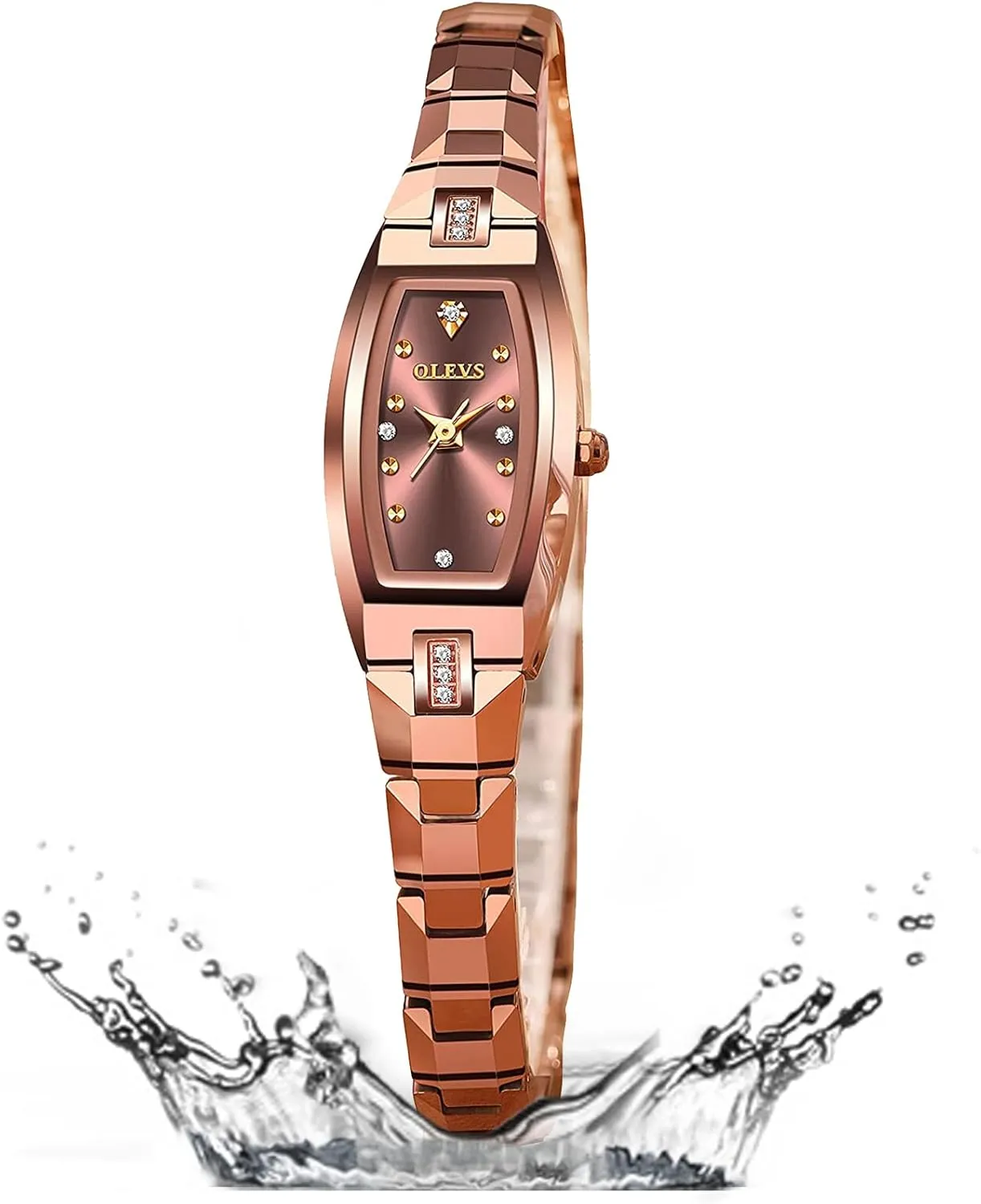 dump wan bryn Women Relojes De Mujer OLEVS Small Face Watches for Women Square Elegant Slim Tungsten Steel Women's Wrist Watches Waterproof Luxury Diamond Watches for Women Analog Quartz Dress Watch for 