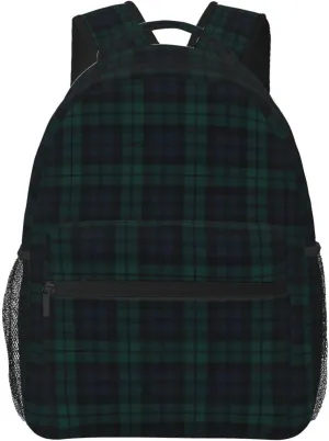 Durable Unisex Backpack For Cycling, Gym springtime constant refine reptilian & Beach Black Watch Tartan Waterproof Backbag, Compact Sports Bag- 