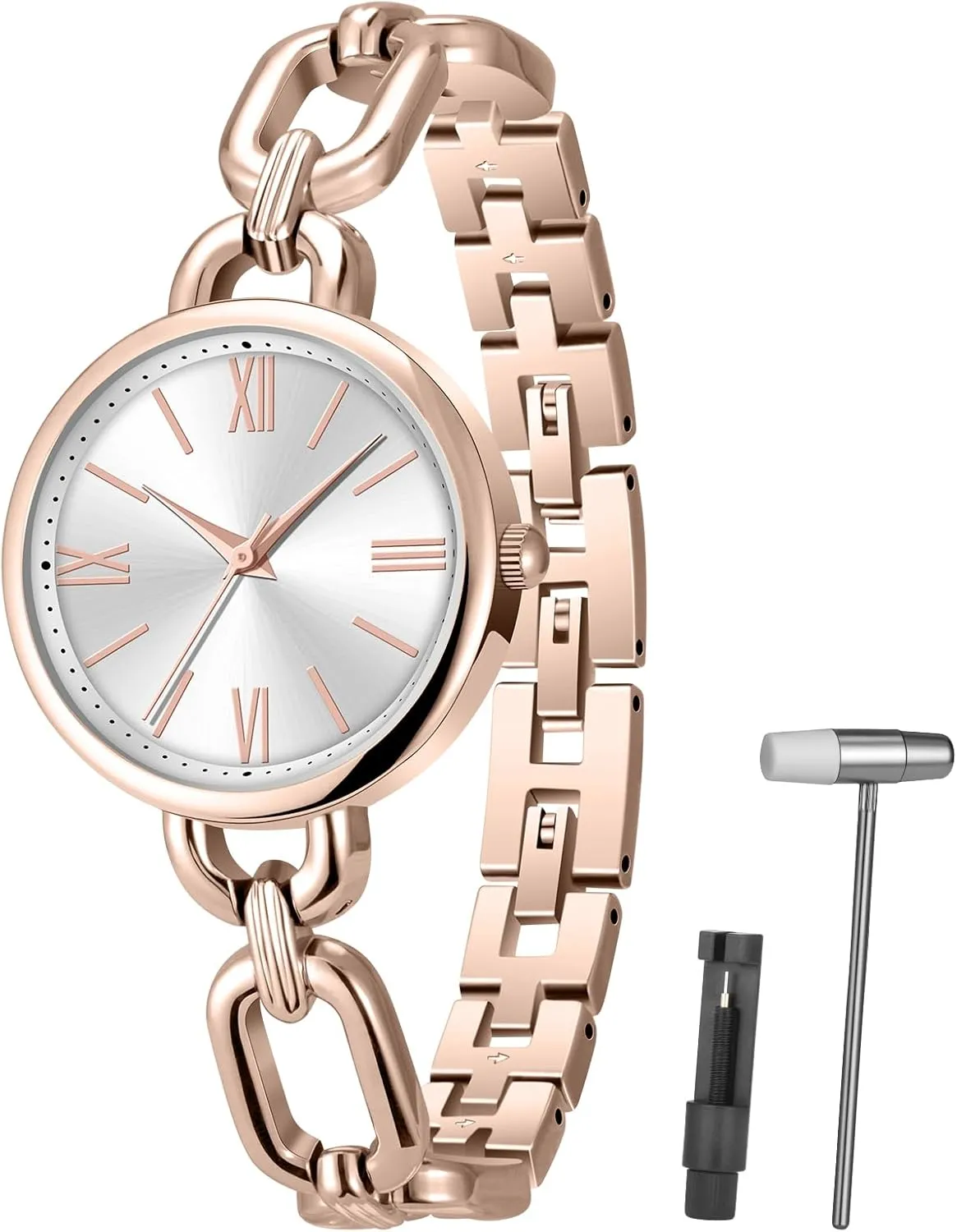 Easy Adjustable Length Bracelet Watches for Women, Vintage house beat Dainty Watches for Lady, Water Proof Smooth Surface Summer Cool Breathable Elegant Small Wrists and 