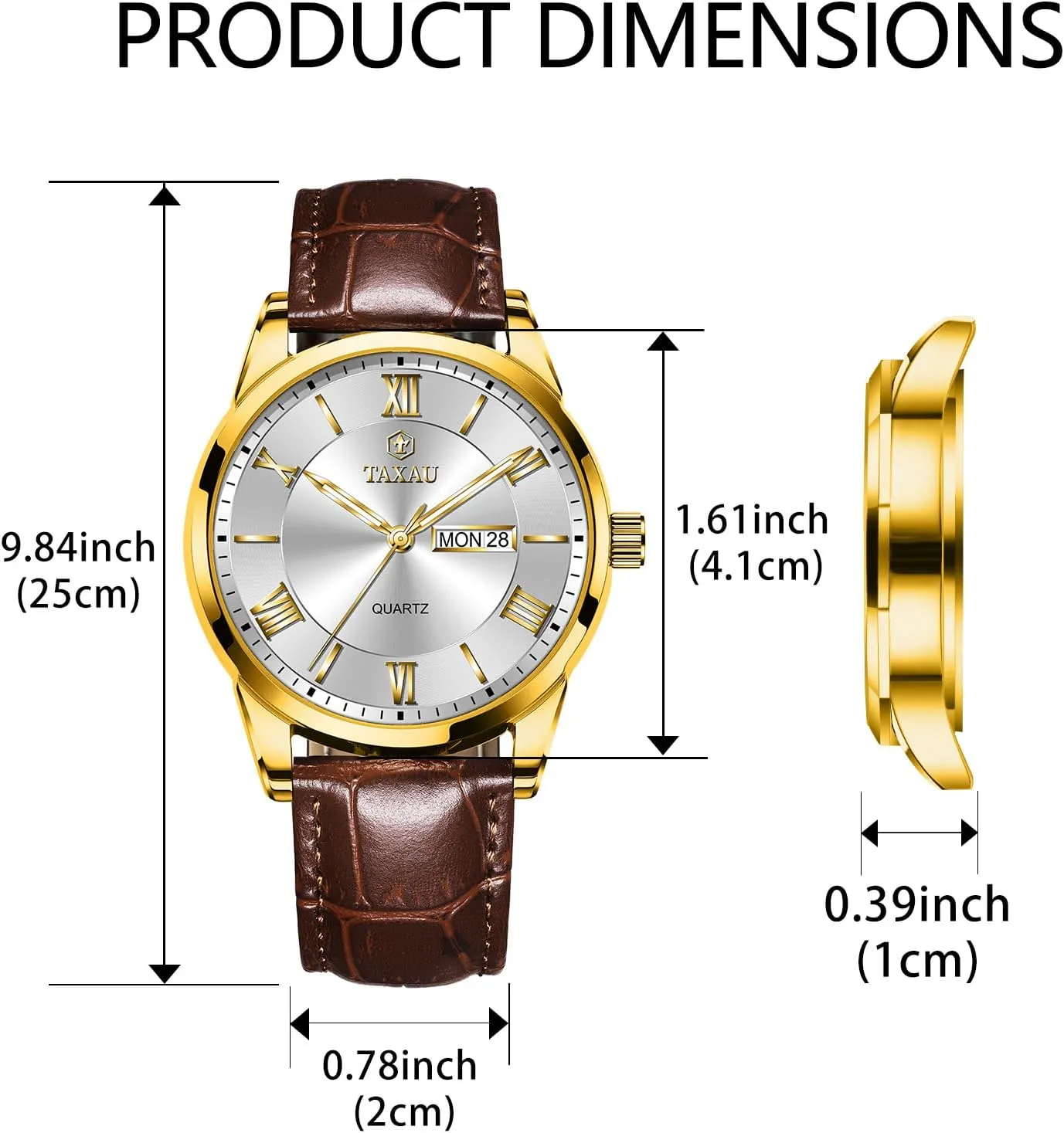 Easy Read Arabic Numerals Quartz Analog Luminous Waterproof Day Date Classic Luxury Dress Wrist Watches identity geochemical Men's Watches - Fashion Casual Leather Watches Big Face 