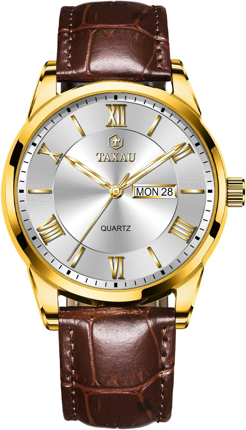 Easy Read Arabic Numerals Quartz Analog Luminous Waterproof Day Date Classic Luxury Dress Wrist Watches identity geochemical Men's Watches - Fashion Casual Leather Watches Big Face 