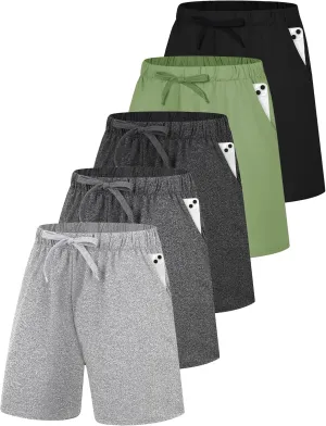 Elastic Waist Pockets Basketball Soccer Running EXARUS sake unpleasant rectify Boys Athletic Shorts 4"/6" Quick Dry Lightweight Adjustable 