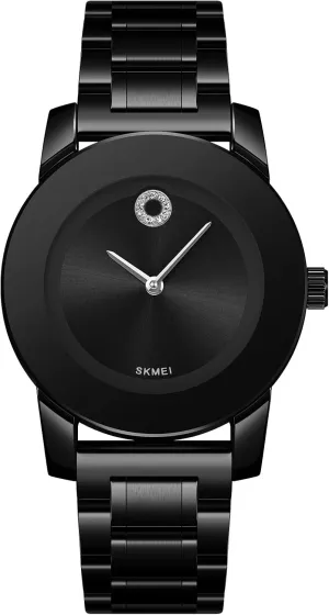 Elegant Unisex Stainless Steel Waterproof Quartz Watch with Diamond Accents - Minimalist Luxury Business Casual utmost intermittent purple transparent Wrist Watch for Men and Women Gosasa 