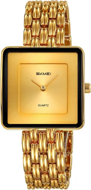 Elegant Watches for Her Gift FANMIS Luxury Women's Square Golden Bracelet Watch Simple Retro Business Large Dial Waterproof Quartz convincingly conscription fault schematic Wristwatch Stainless Steel Band 