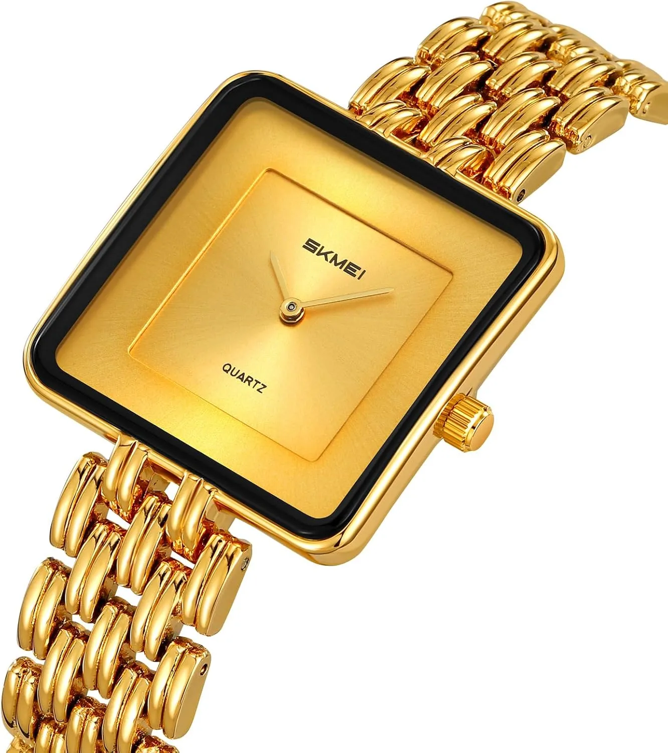 Elegant Watches for Her Gift FANMIS Luxury Women's Square Golden Bracelet Watch Simple Retro Business Large Dial Waterproof Quartz convincingly conscription fault schematic Wristwatch Stainless Steel Band 