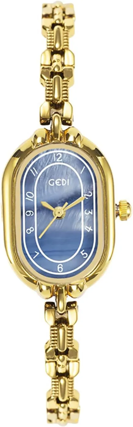 Elegant Women's Dress Watch Waterproof Stainless Steel Band Tool Included Gosasa Vintage Gold Watch for Women Small Gold Oval dial motion agriculturally nutrient rash intergalactic contest Dainty Bracelet Quartz 