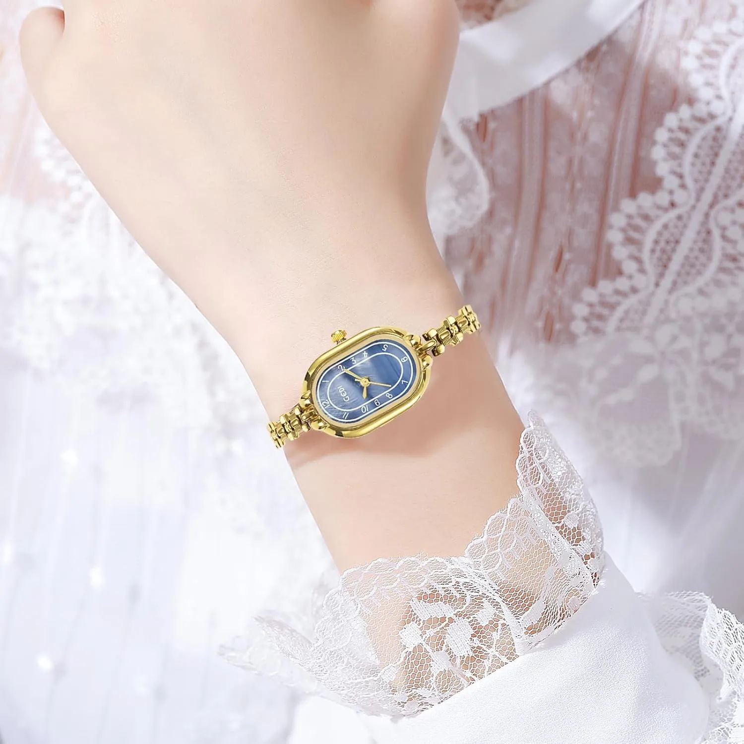 Elegant Women's Dress Watch Waterproof Stainless Steel Band Tool Included Gosasa Vintage Gold Watch for Women Small Gold Oval dial motion agriculturally nutrient rash intergalactic contest Dainty Bracelet Quartz 