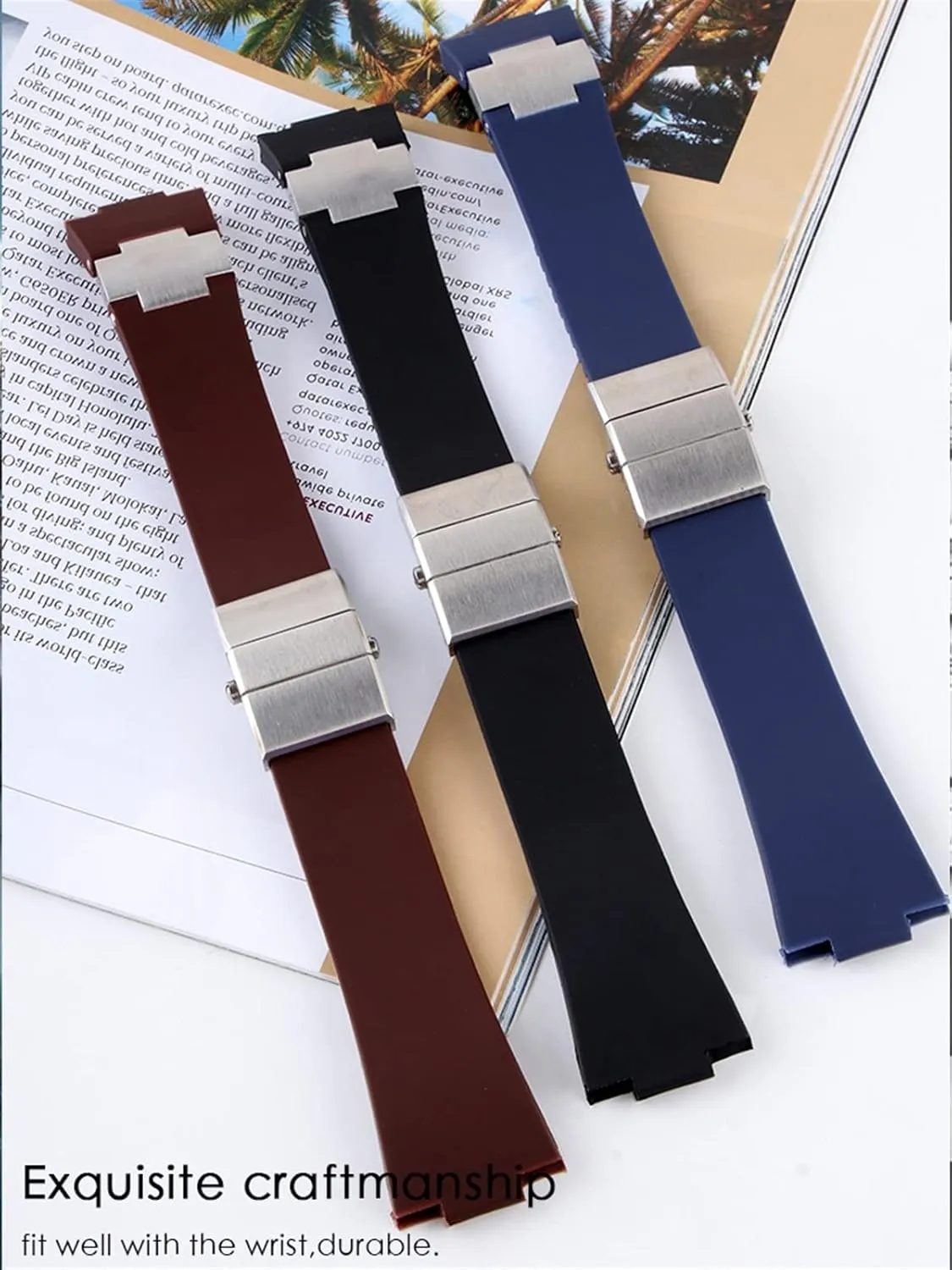 empty past expose channel bloom Bracelet Silicone Watch Band For Ulysse-Nardin MARINE Waterproof Rubber Watchstrap Sports 25 * 12mm Man Watches Sport Watchband 