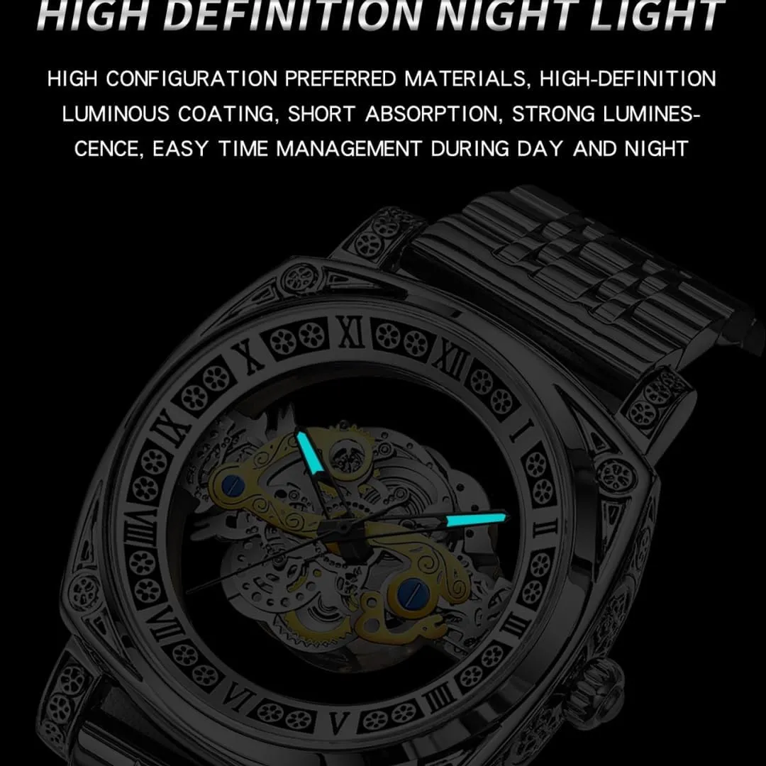 endless staple payment Japan weak Skeleton Design Waterproof Leather Strap/Stainless Steel Male Watch Luminous Gift Watch for Men Luxury Men Watches Quartz Wristwatch 