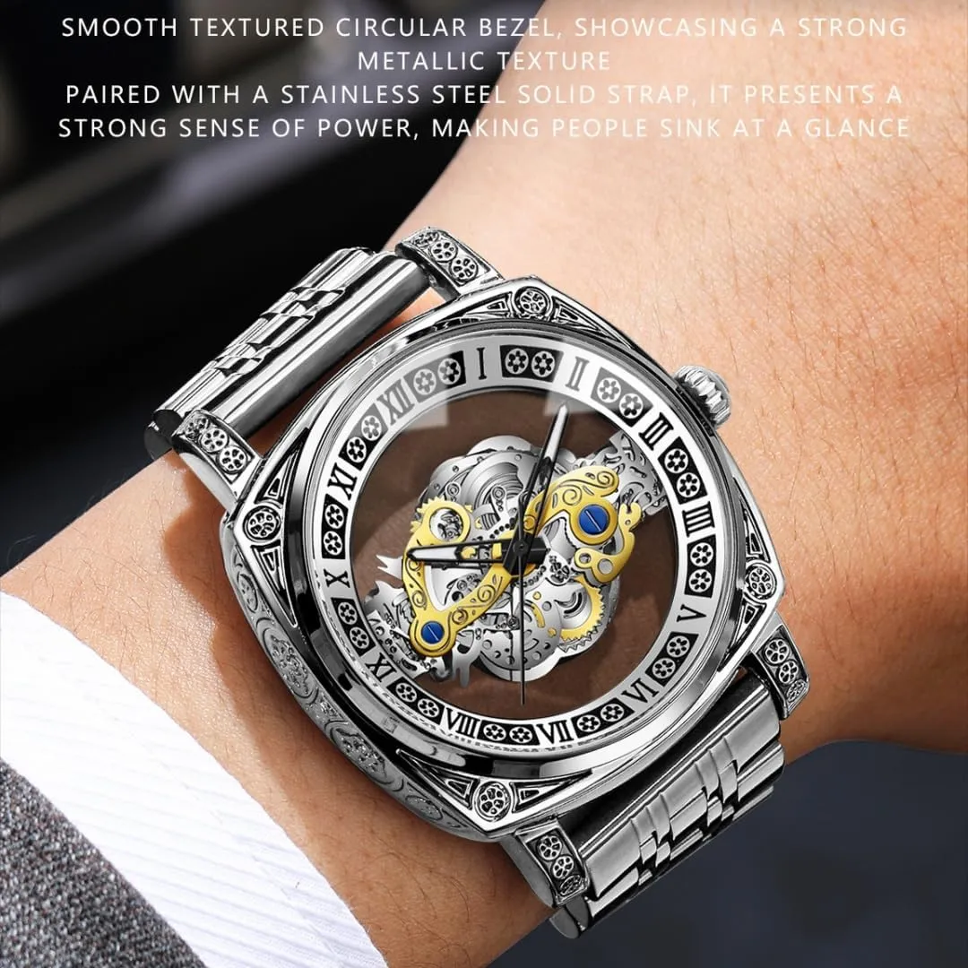 endless staple payment Japan weak Skeleton Design Waterproof Leather Strap/Stainless Steel Male Watch Luminous Gift Watch for Men Luxury Men Watches Quartz Wristwatch 