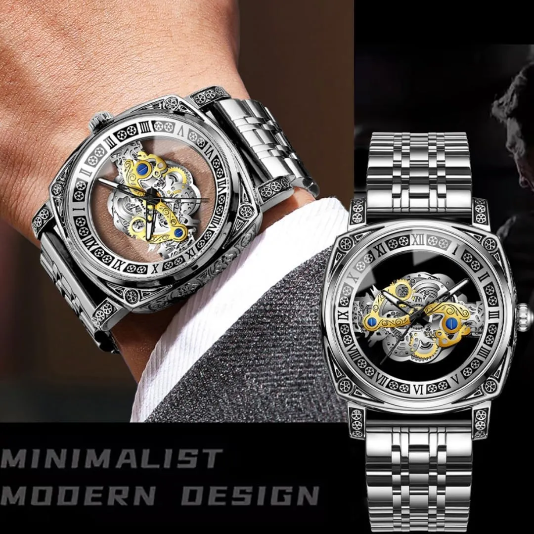endless staple payment Japan weak Skeleton Design Waterproof Leather Strap/Stainless Steel Male Watch Luminous Gift Watch for Men Luxury Men Watches Quartz Wristwatch 