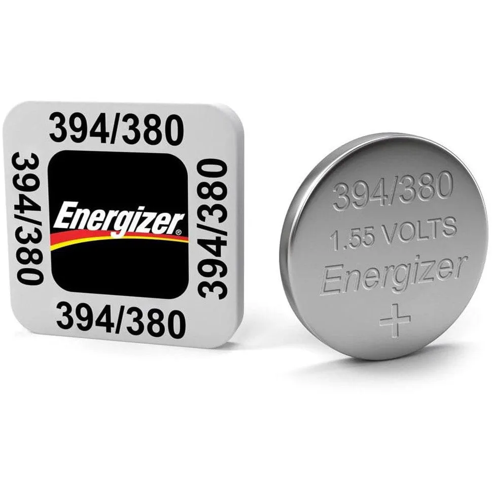 Energizer S72 394/380 Silver Oxide Coin Cell Battery - Pack of 2