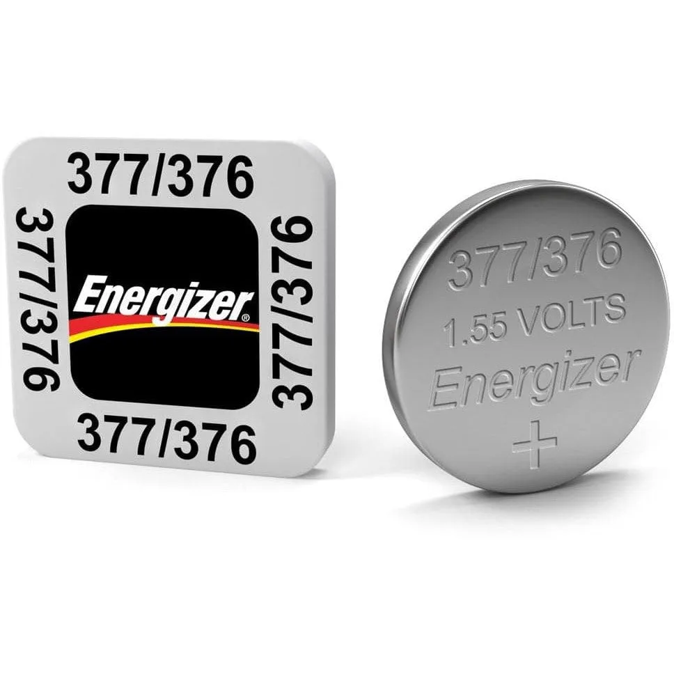 Energizer SR66 S53 377 376 1.55V Silver Oxide Coin Cell Battery - Pack of 2