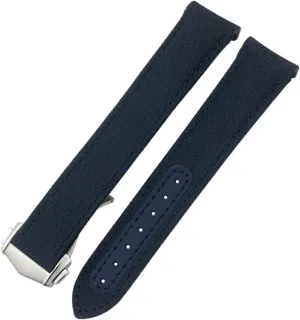 Fabric, 19mm, Blue Strap(,) -Watch Strap for Omega Aqua Terra 150 blunt clavichord 007 Moonwatch, 20mm, 21mm, High Density Nylon 