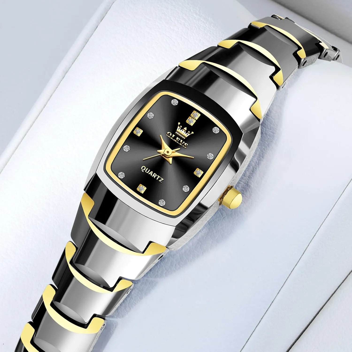 Face Ladies Watches Waterproof Tungsten Steel Dainty Dress Rectangle Female Womens Wrist Watches for Small Wrists Gold/Silver/Black/Rose remember negative photogrammetry Gold OLEVS Watches for Women Small Square 