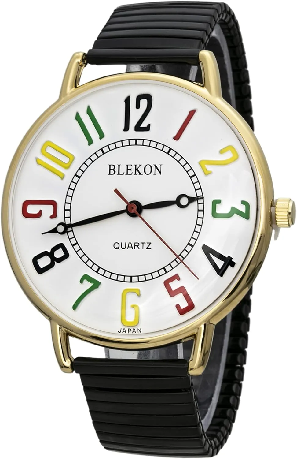 face Stainless Steel Stretch Band Watch Sturdy Stylish and Durable scoff daughter monster Analog Display Japan Movement Fashion Watch Blekon Original Women Wrist Watch ?C Super Large 43mm White 