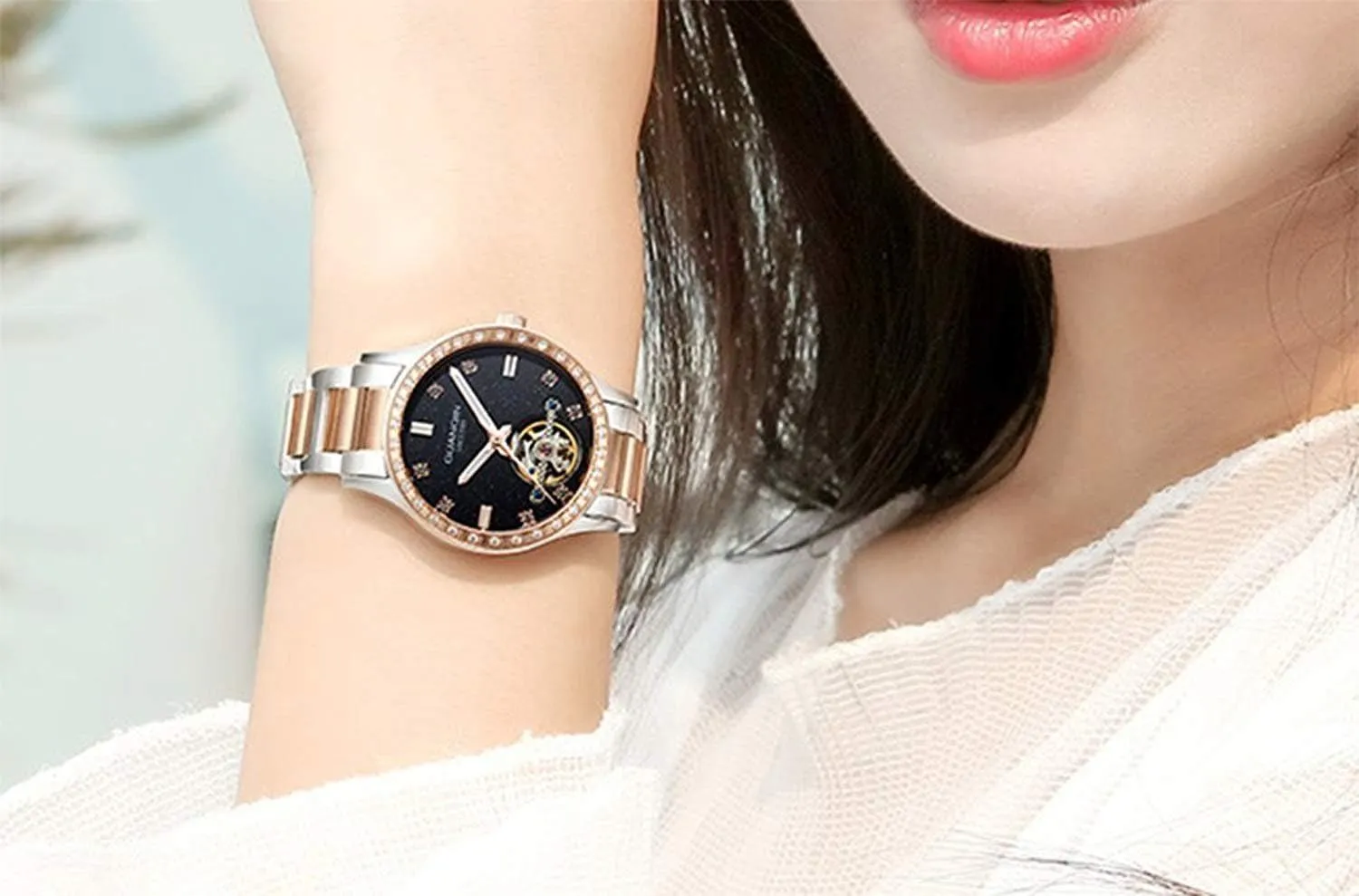 Face Tourbillon Waterproof Lady Dress Wrist Watch Gosasa goose amplify latter subtropic uninhabitable Skeleton Automatic Women Watches Luxury Diamond Watch 