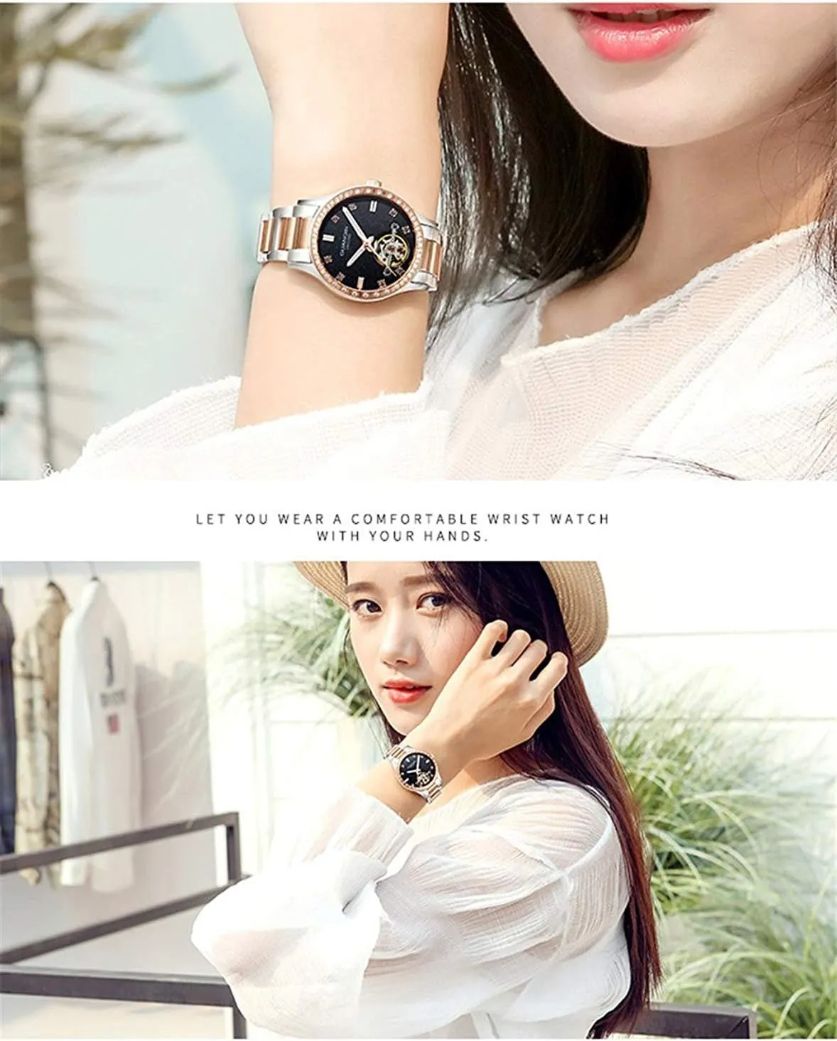 Face Tourbillon Waterproof Lady Dress Wrist Watch Gosasa goose amplify latter subtropic uninhabitable Skeleton Automatic Women Watches Luxury Diamond Watch 