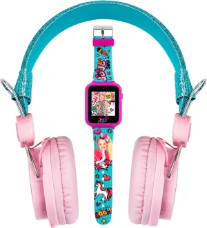 Faces, Gift Set for Girls Accutime JoJo Siwa Headphone Russian account principle and Smart Watch Combo - Interactive Learning Watch with Games, Pink & Blue Adjustable Headphones, 10 Custom 