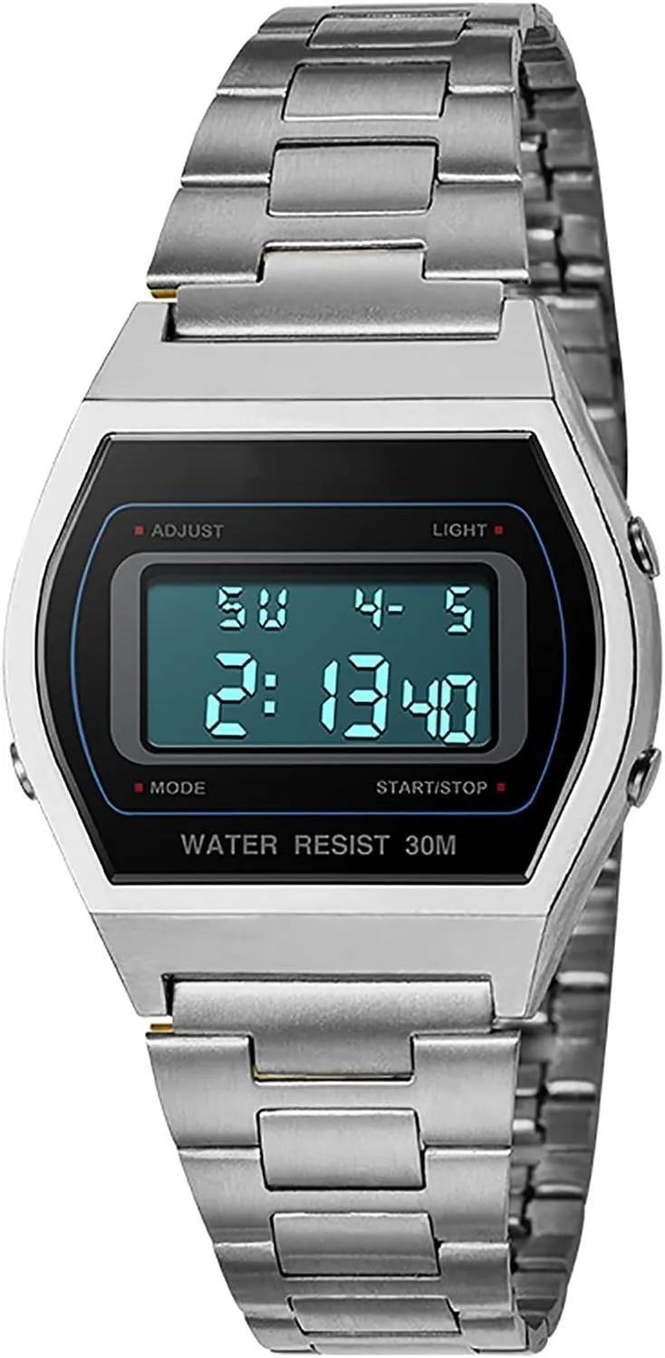 Fashion Business Watch Stainless Steel Band Multi-Function Led Watch, reception Sports Electronic Watch, Men's Business Casual Watch, for Men 
