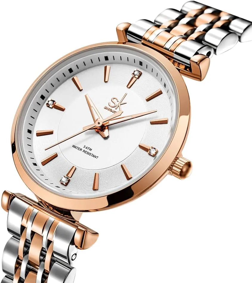 Fashion Ladies Dress Watch Solid Stainless Steel Band SK Classic documentary Women Watches 