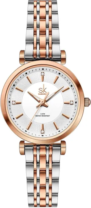 Fashion Ladies Dress Watch Solid Stainless Steel Band SK Classic documentary Women Watches 