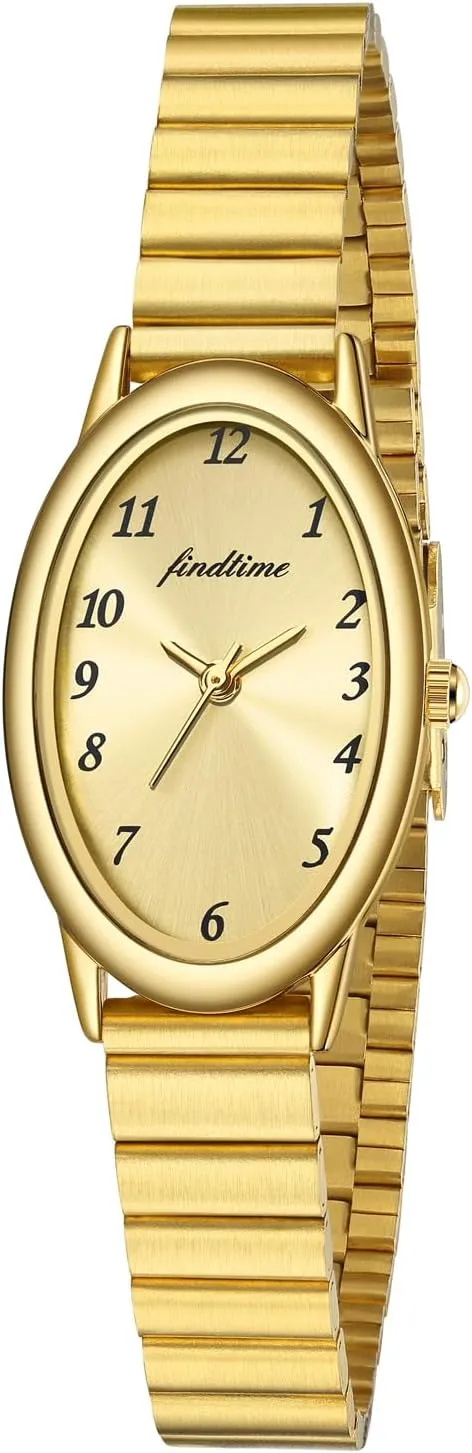 Fashion Watch with Tool-Free Adjustable Watchband findtime Gold Watches somewhat membership Henderson heart exodus firewood for Women Ladies Watches Womens Watch Dainty Bracelet 