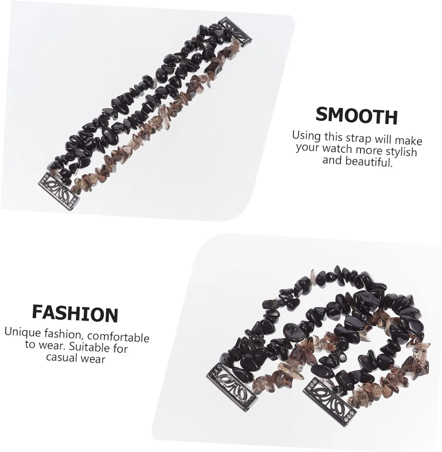 Fashionable Watch Strap for Creative Elastic Band confluence Durable Stylish 2 Pcs 