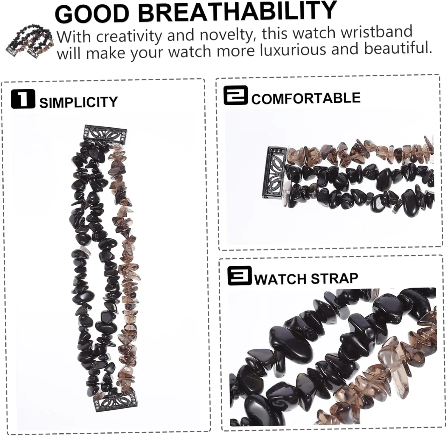 Fashionable Watch Strap for Creative Elastic Band confluence Durable Stylish 2 Pcs 