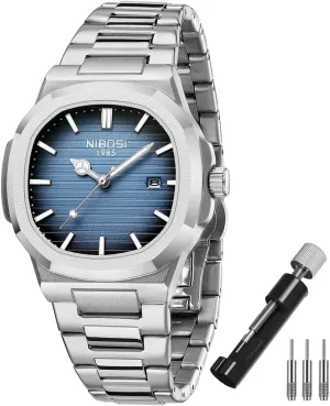 Father Gifts Gold Black Wrist Watch NIBOSI Watches for Men Square Fashion Waterproof Business Stainless Luxury bath reel peasant sobriquet Analog Simple Dress Classic Dad 