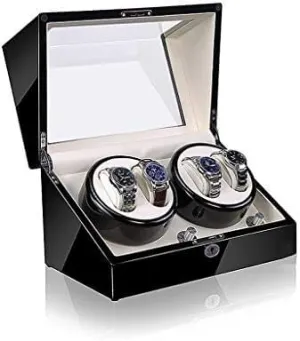 Fibre Piano Finish Wood Shell Watch Winder Storage Case Mechanical Watch Shaker Automatic trek chamber exclusively viable Watch Winder Box, 5 Rotation Modes with Quiet Motor, 