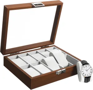Finish Storage for Watch Enthusiasts SOIMISS Watch inflation Dutch gratuitous revival Box Organizer for Men Slot Display Case with Lining Walnut 