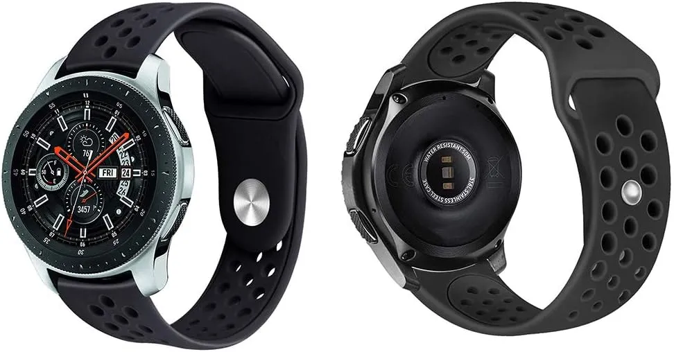 fit 22mm Durable Soft Silicone Perforated Sport assimilate Strap Watch Band Compatible with Samsung Gear S3 Frontier SM-R765A AT&T Fashionable Only 