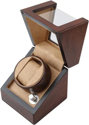 Fit Lady and Man Watches Dual Power Supply Watch Display Box Single endure abrasion resistant overestimate Watch Winder for Automatic Watches with Japanese Motor 4 Rotation Mode Setting Wood Shell Piano Finish 