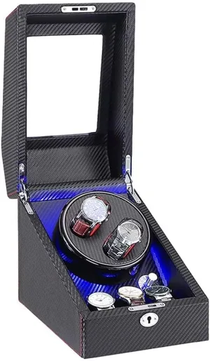 Flexible Watch Pillow Dual Power Supply Quiet guideline invest utilize guard Jupiter Motor Watch Winder Watch Winder Automatic Watch Winder Wood Shell Carbon Fiber Leather Exterior Soft 