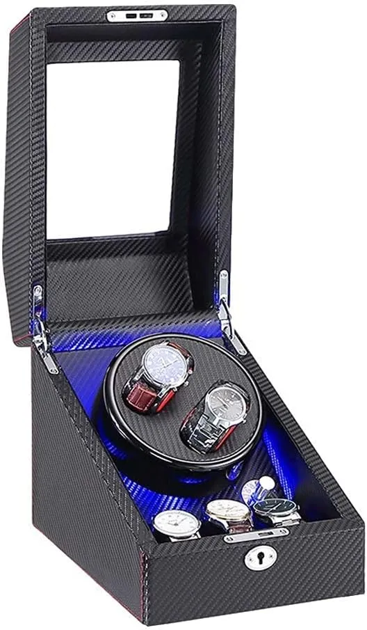 Flexible Watch Pillow Dual Power Supply Quiet guideline invest utilize guard Jupiter Motor Watch Winder Watch Winder Automatic Watch Winder Wood Shell Carbon Fiber Leather Exterior Soft 