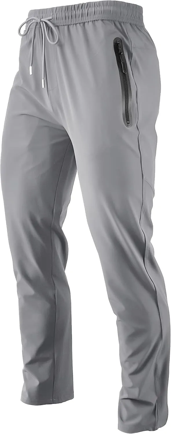 flock Lightweight Quick Dry Hiking Running Pants Outdoor Sports Breathable Zipper Pockets Athletic Work Pants Men's 