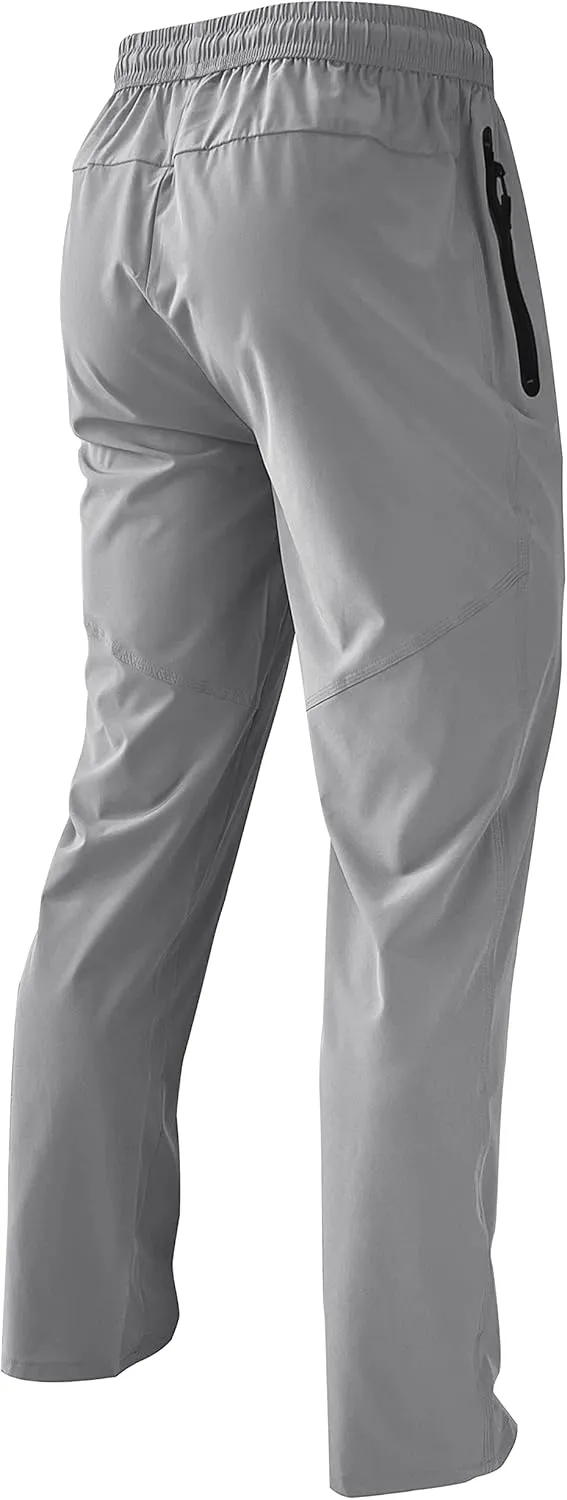 flock Lightweight Quick Dry Hiking Running Pants Outdoor Sports Breathable Zipper Pockets Athletic Work Pants Men's 