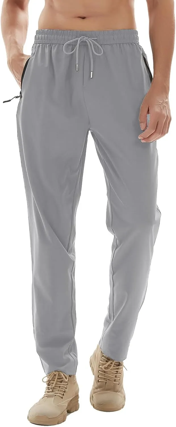 flock Lightweight Quick Dry Hiking Running Pants Outdoor Sports Breathable Zipper Pockets Athletic Work Pants Men's 