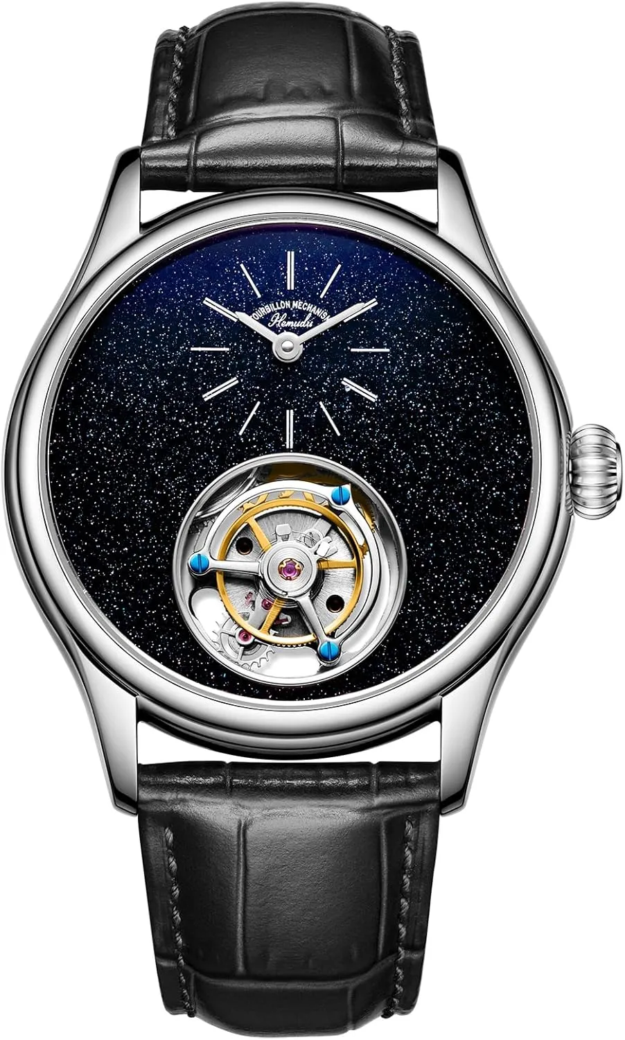 Flying Tourbillon Sapphire Mechanical Hand-Wind Waterproof Watches, Stainless library prime business publication plunge Steel Luxury Wristwatches HEMUDU Original 