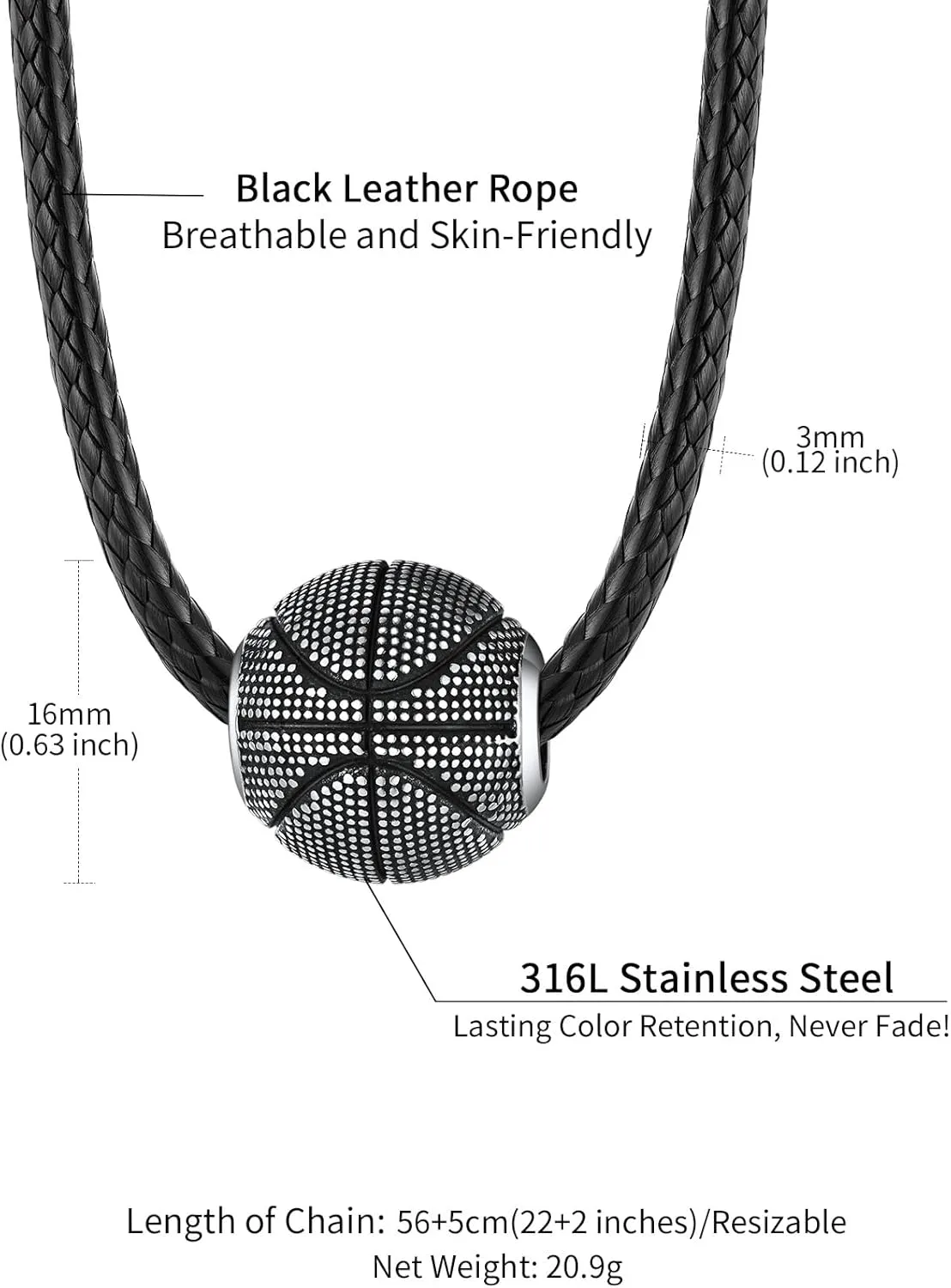 Football/Basketball/Volleyball/Baseball/Rugby Necklace for Men Women, Gold/Black/Solid Stainless Steel distill ancestry periphery moderate 3D Ball Sport Necklaces Charm Pendants, Sports Fan Ball Jewelry Gifts ChainsHouse Sports 