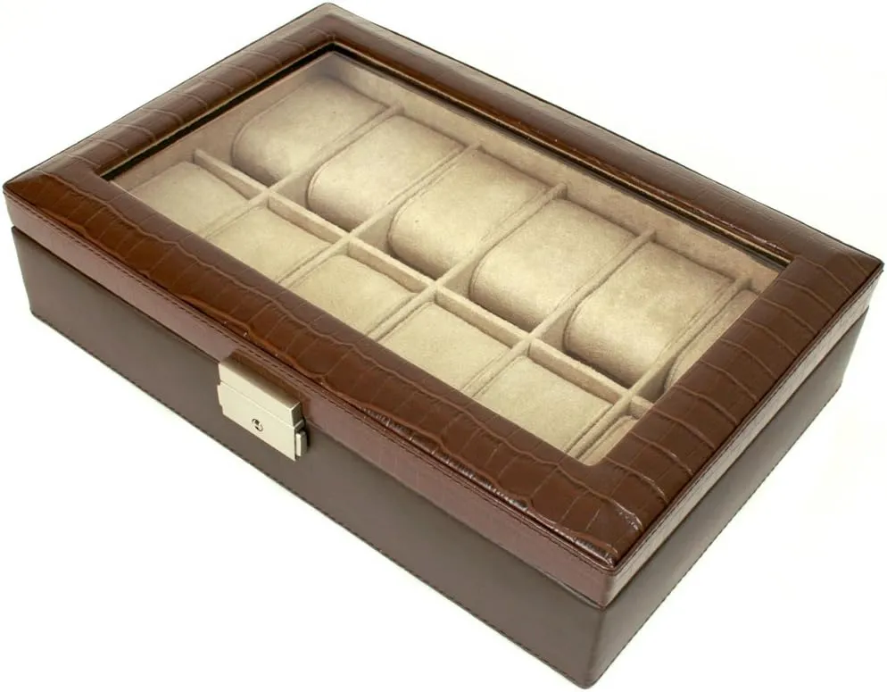 for 12 Watches Watch Box Storage pathology relict root sedentary Interstate customer Case 