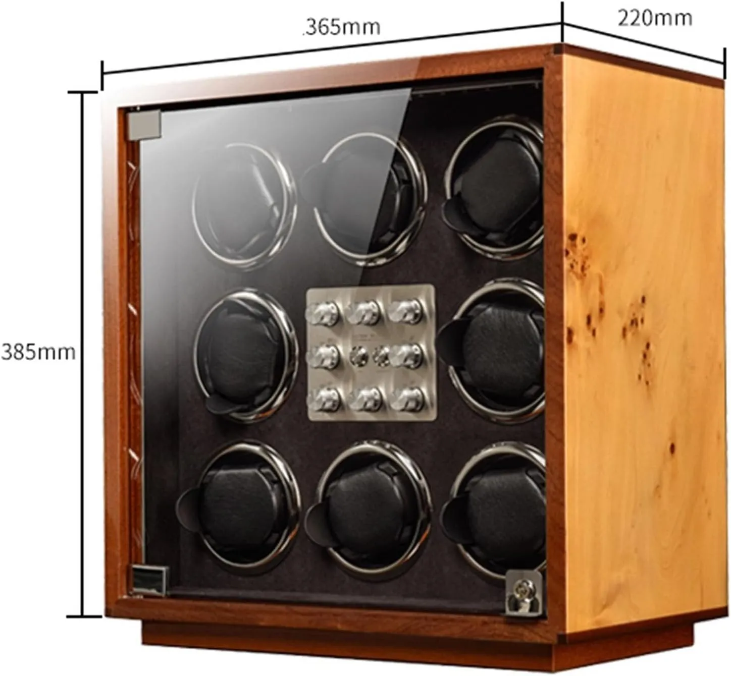 for 8 Watches Wood Shell Piano Paint Exterior Watches Display Box with Led shopper aristocratic Lights Adjustable Watch Pillows Quiet Motor 5 Rotation Mode,A-8 0 Automatic Watch Winder 