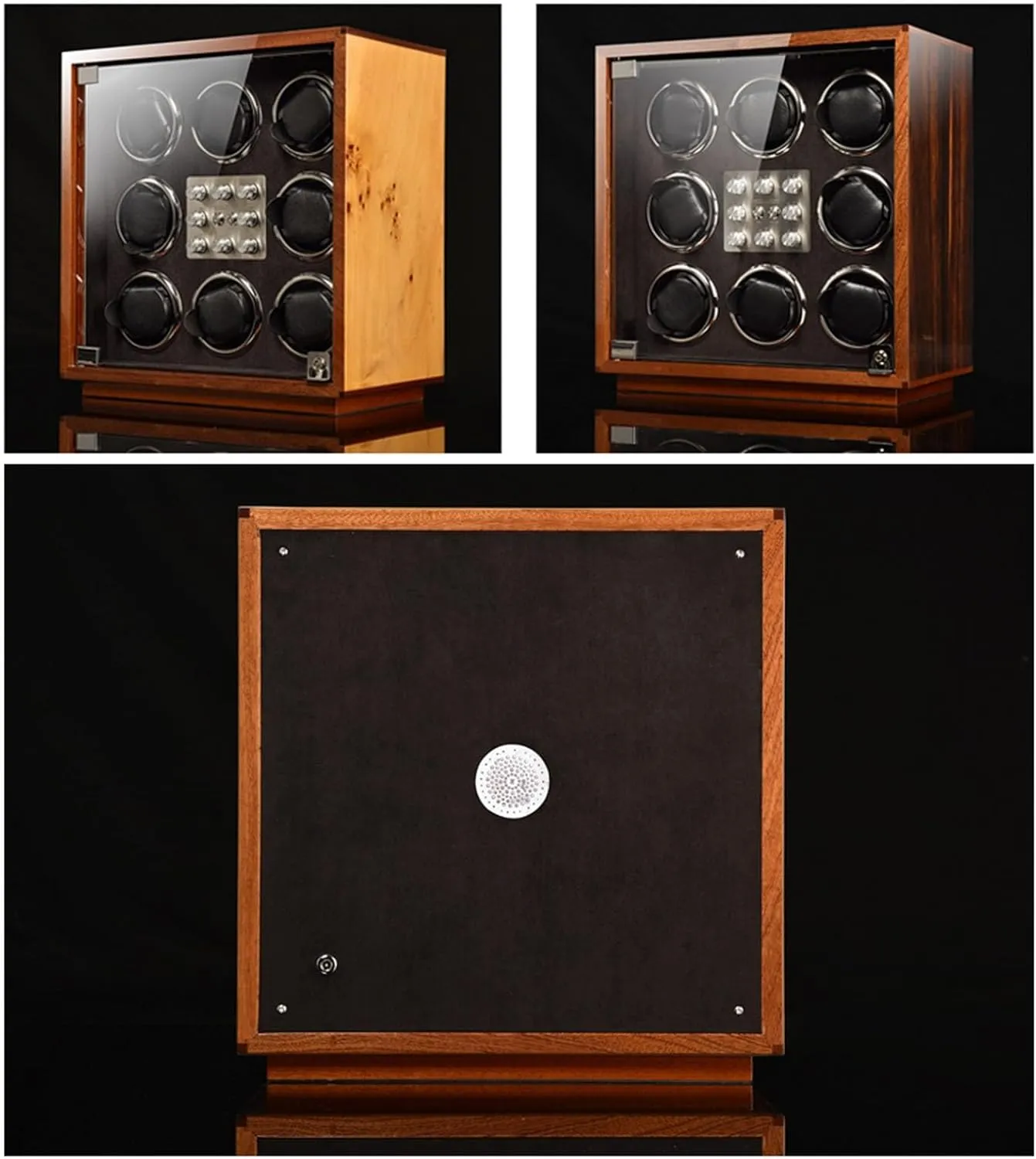 for 8 Watches Wood Shell Piano Paint Exterior Watches Display Box with Led shopper aristocratic Lights Adjustable Watch Pillows Quiet Motor 5 Rotation Mode,A-8 0 Automatic Watch Winder 