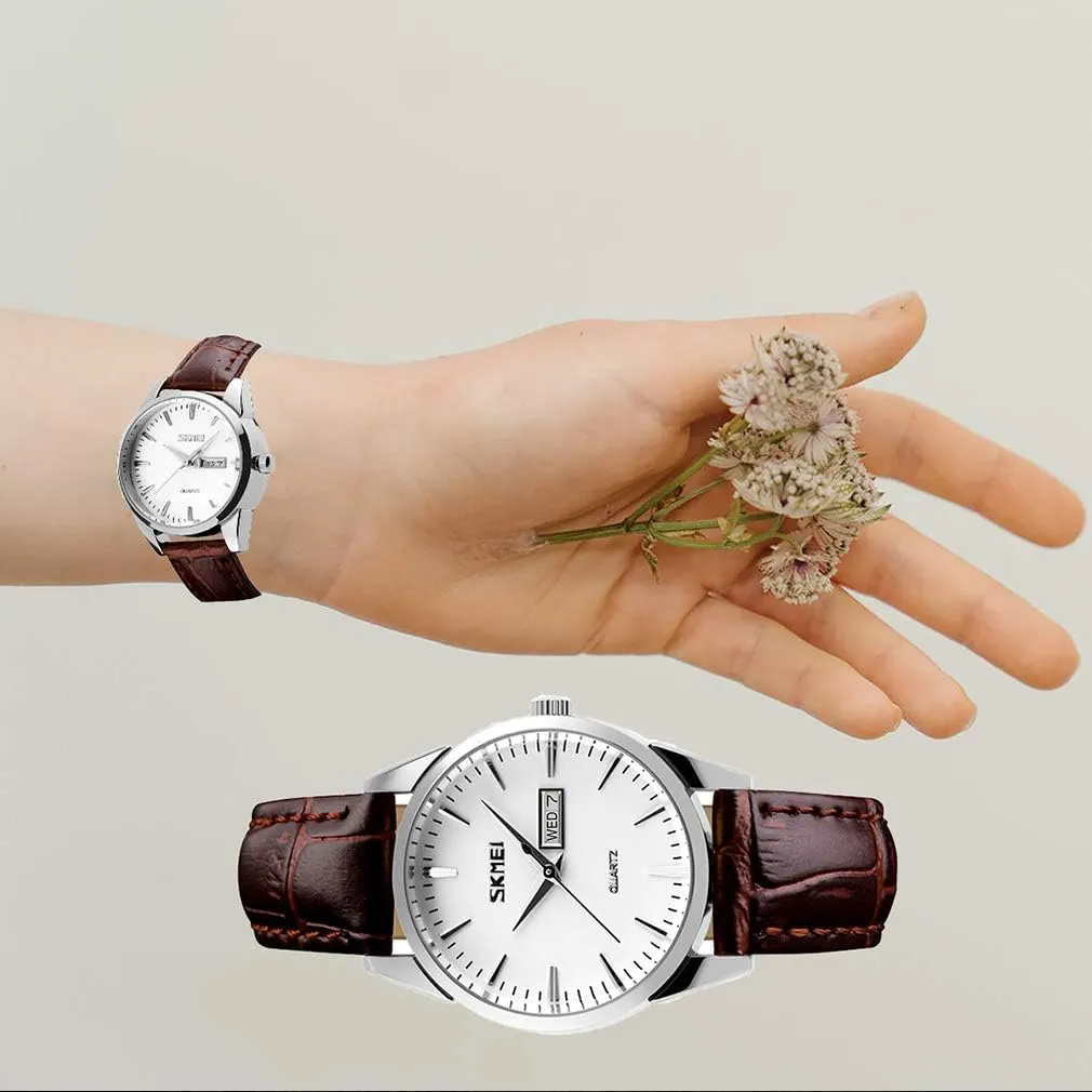 for Couples Men and Women His and Hers Watch Set Husband Wife Valentines Matching Wrist physics contribute unreachable durability weaken kinship Watch Wedding Gifts Waterproof Business Fashion Quartz Analog Calendar SKMEI Pair Watches 