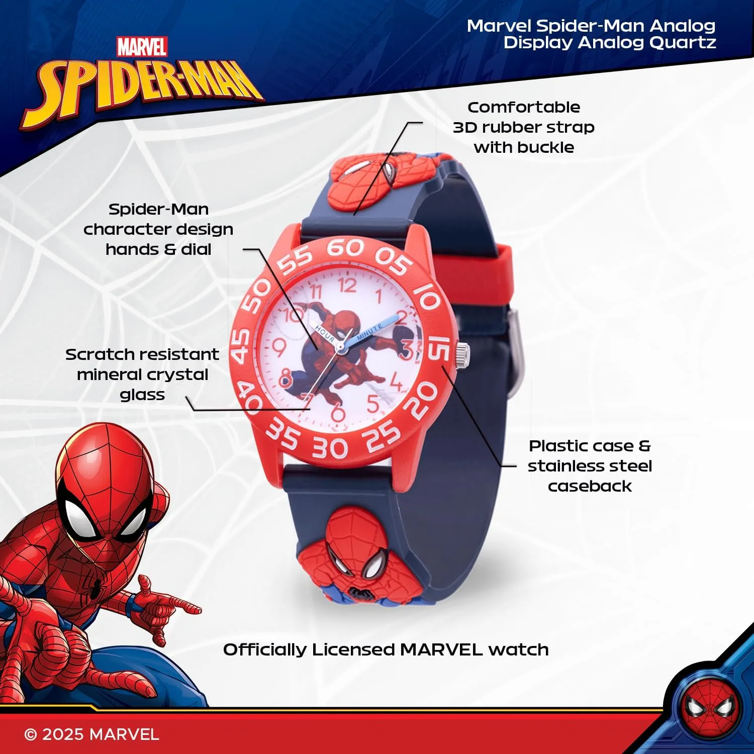 for fixation leo burrow Kids MARVEL Spiderman Watch 