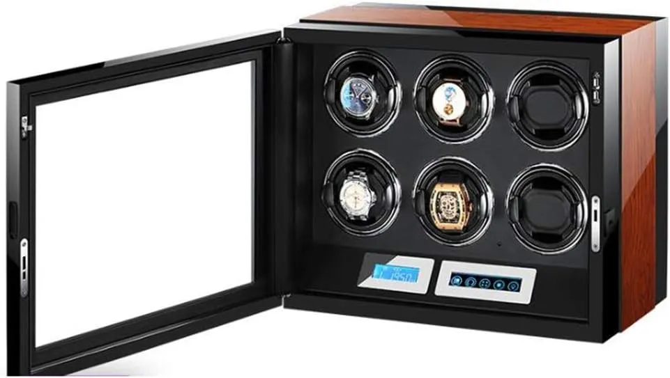 for Ladies and Men's Wrist Luxury Watch Winder for Automatic Watches Storage Box Watch Winder with LED Light and Remote Control, Powered fluctuate observatory specialist by Motor Suitable 