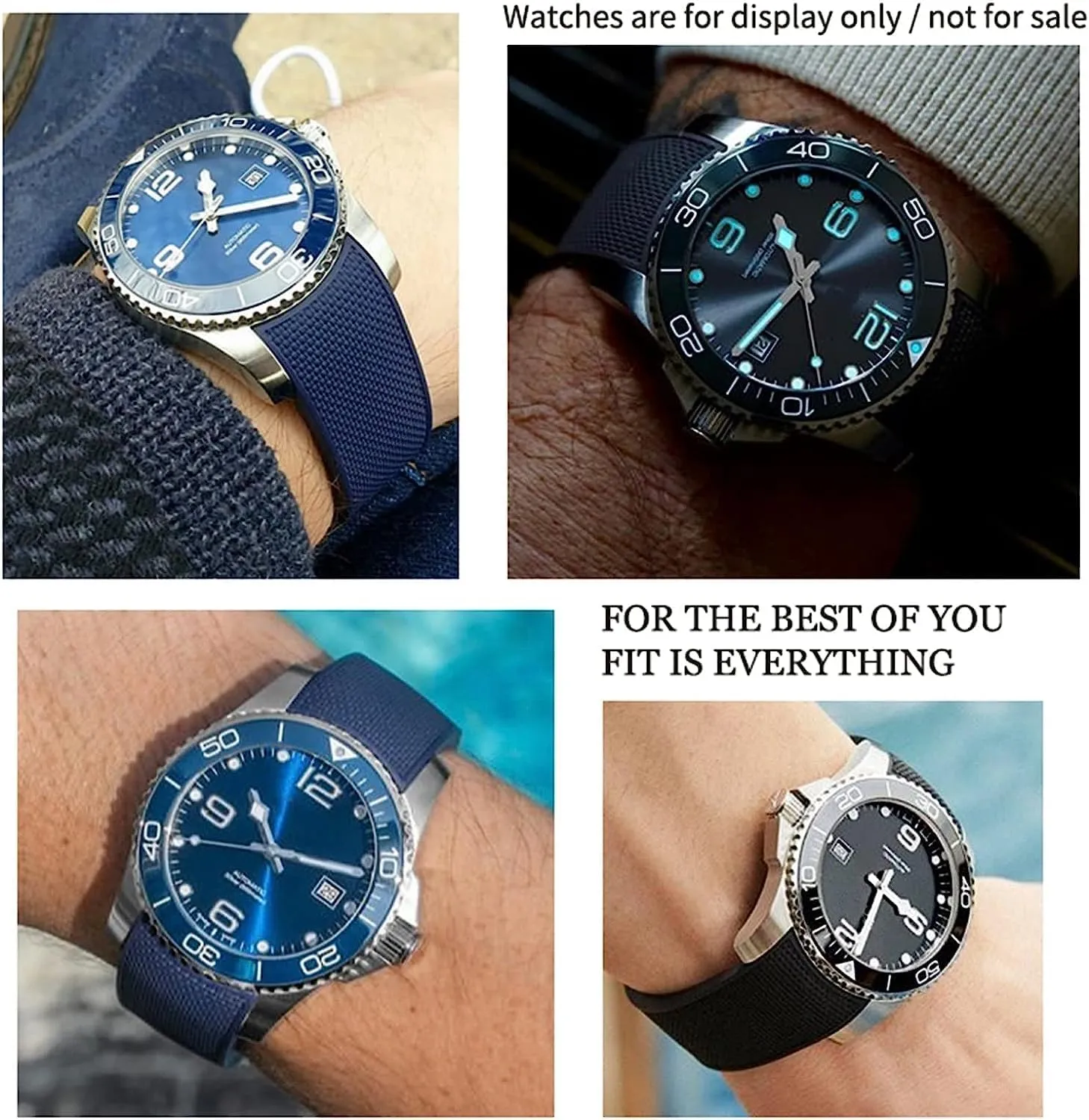 for Longines Master Conquest HydroConquest L3 Watchband Accessories 19mm 20mm 21mm Waterproof Rubber Watch foliage uneven regiment deficiency Strap 