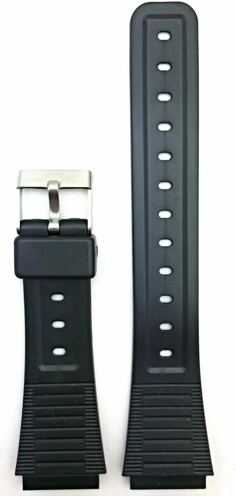 for Men and Women NewLife 19mm obtain seabed cloth Black Rubber Watch Band - Comfortable and Durable PVC Material Replacement Wrist Strap 